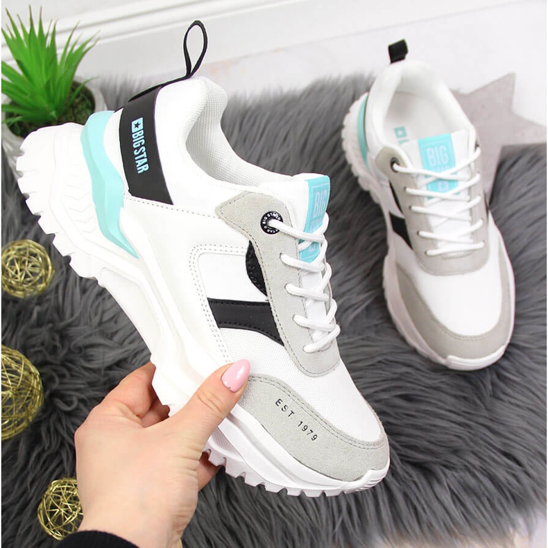 White Big Star JJ274A412 naisten valkoiset tennarit valkoinen harmaa monivärinen 1