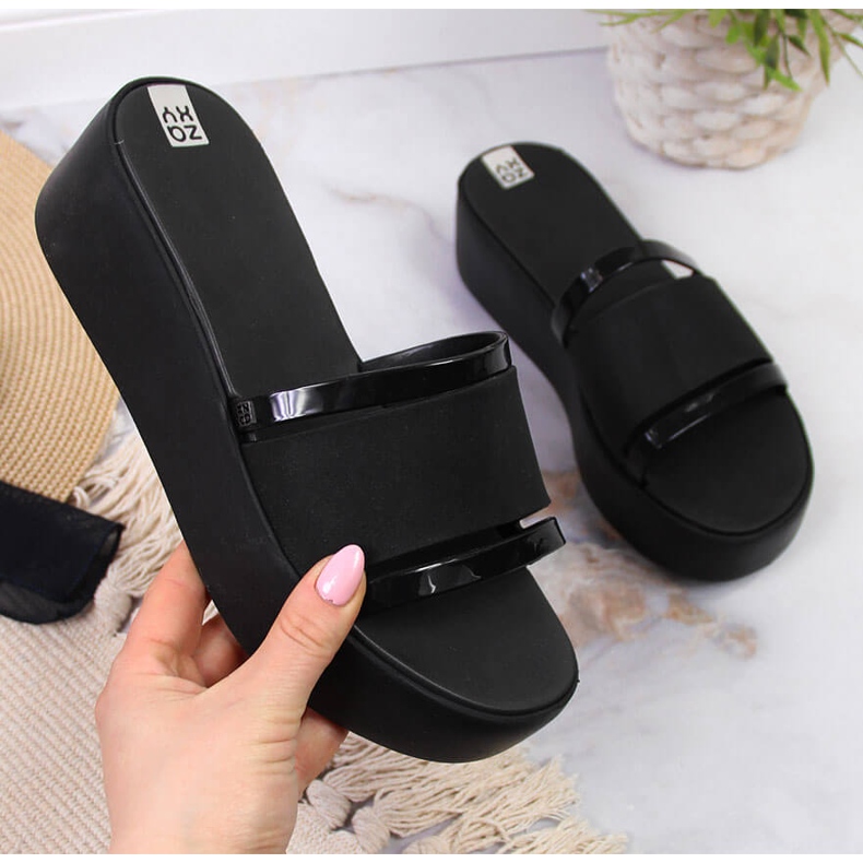 Mustat Naisten kumitossut Zaxy HH285197 alustalla 1