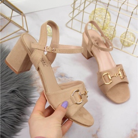 S.Barski Naisten sandaalit pylväässä beigeillä koristeilla, S. Barski 1