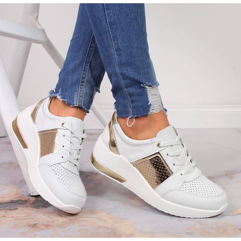 S.Barski Naisten nahkakengät, joissa on kiila, valkoinen S. Barski 1