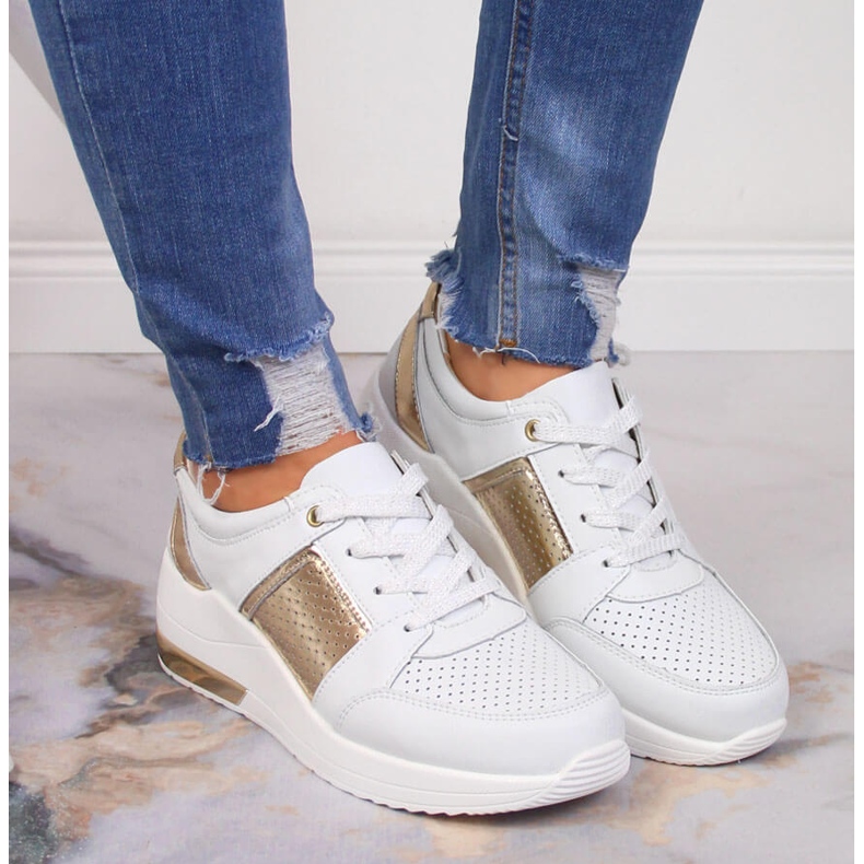 S.Barski Naisten nahkakengät, joissa on kiila, valkoinen S. Barski 2