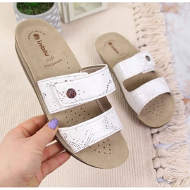 Naisten valkoiset Inblu Velcro -tossut valkoinen 1