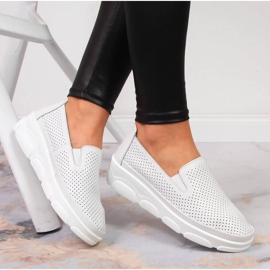 Mukavat naisten nahkakengät, valkoinen Jezzi 1