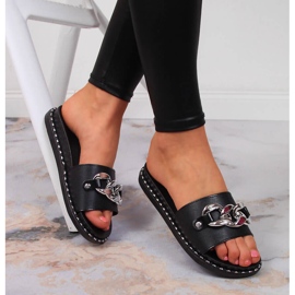 Mustat naisten tossut Vinceza-ketjulla 1