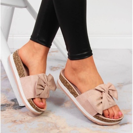 Naisten tossut, joissa on rusetti pinkki Vinceza vaaleanpunainen 1