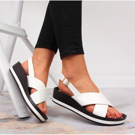 Naisten valkoiset Vinceza-sandaalit kiilakorolla valkoinen 1