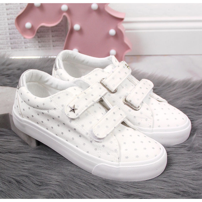 Tyttöjen tennarit, joissa tarranauhavalkoiset Atletico-tähdet valkoinen 2