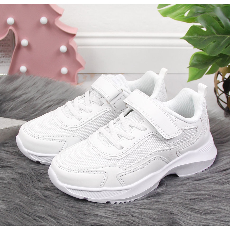 Valkoiset American Club -tarranauhalliset lasten urheilukengät valkoinen 2