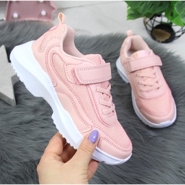 Pinkit American Club tyttöjen urheilukengät tarranauhalla vaaleanpunainen 1