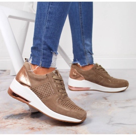 Naisten beigenväriset kiilakengät Jezzi 2