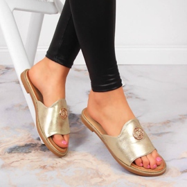 Naisten kultaiset tossut Filippo-koristeella kultainen 1