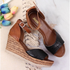 Naisten mustat ja ruskeat sandaalit Jezzi 1