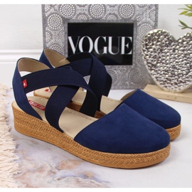 Big Star Naisten laivastonsiniset sandaalit kuminauhalla JJ276037 laivastonsininen 2