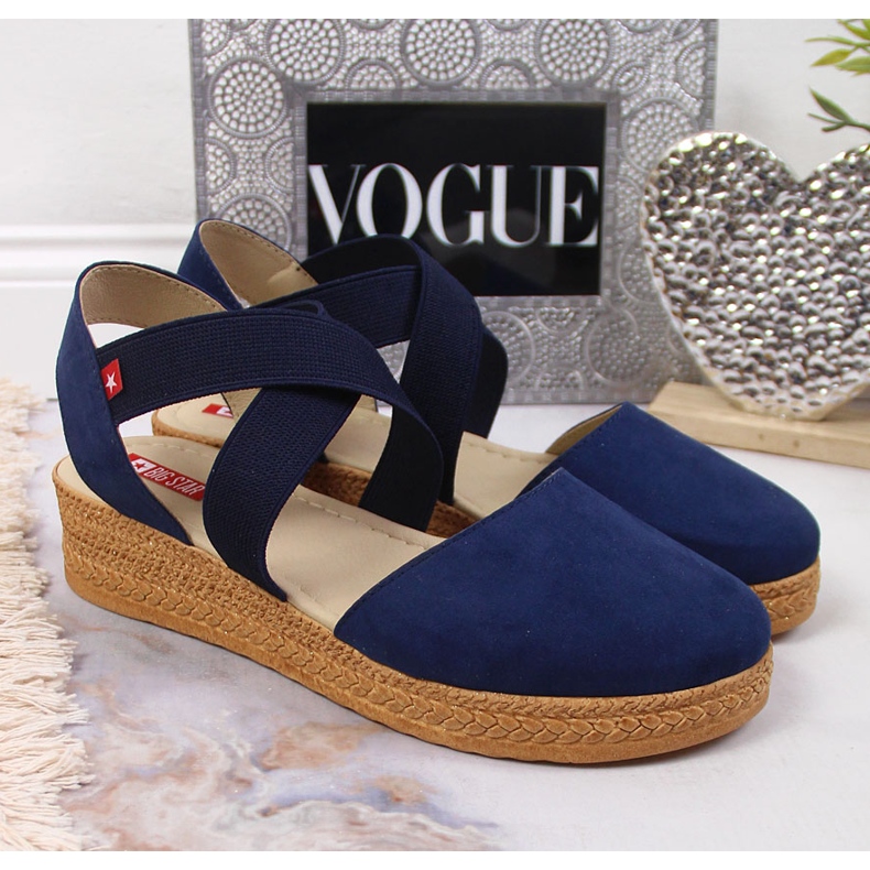 Big Star Naisten laivastonsiniset sandaalit kuminauhalla JJ276037 laivastonsininen 2