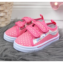 Vaaleanpunaiset Atletico tyttöjen tennarit tarranauhalla vaaleanpunainen 2