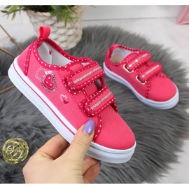 Vaaleanpunaiset Atletico tyttöjen tennarit tarranauhalla vaaleanpunainen 1