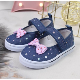 Tyttöjen balerinat tarranauhalla ja Atletico-rusetilla laivastonsininen sininen 2