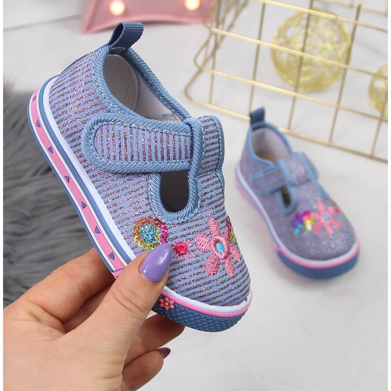 Atleticon siniset tarranauhalliset tennarit tytöille sininen 1