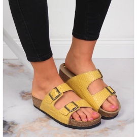 Keltaiset Inblu naisten tossut soljilla keltainen 2