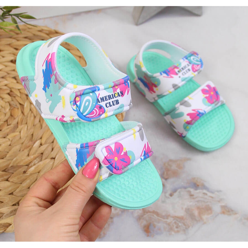 American Club minttuvaahtomuovisandaalit tarrakiinnitteillä monivärinen vihreä 1