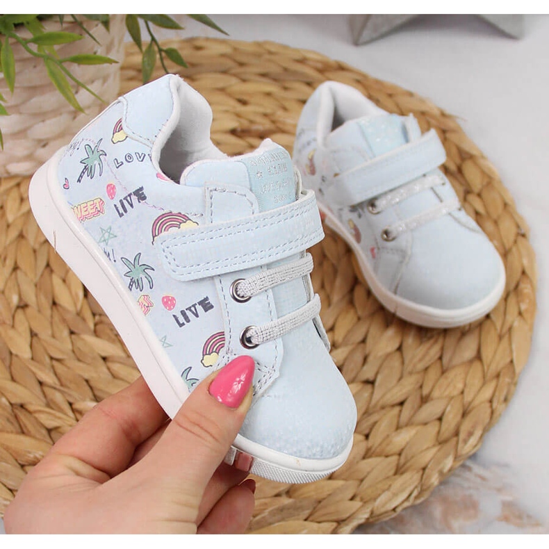 Tyttöjen urheilukengät tarranauhalla sinisellä American Clubilla sininen 1