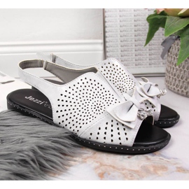 Naisten sandaalit hopeisella Jezzi-rusetilla hopea 2