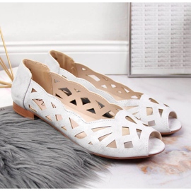 Naisten hopeiset harjakattoiset balerinakengät Jezzi hopea 2