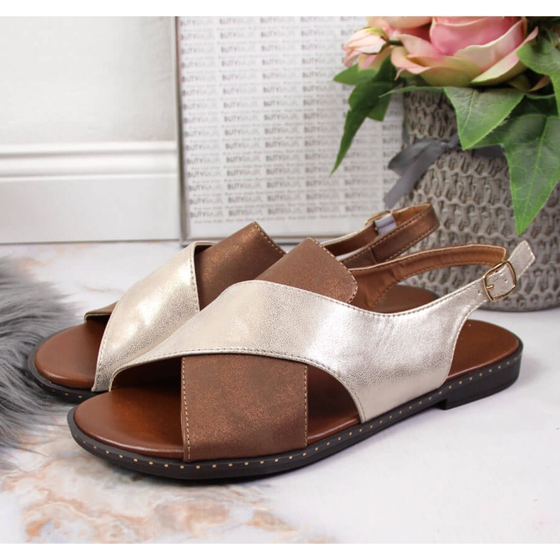 Naisten kullanväriset Jezzi-sandaalit kultainen 2