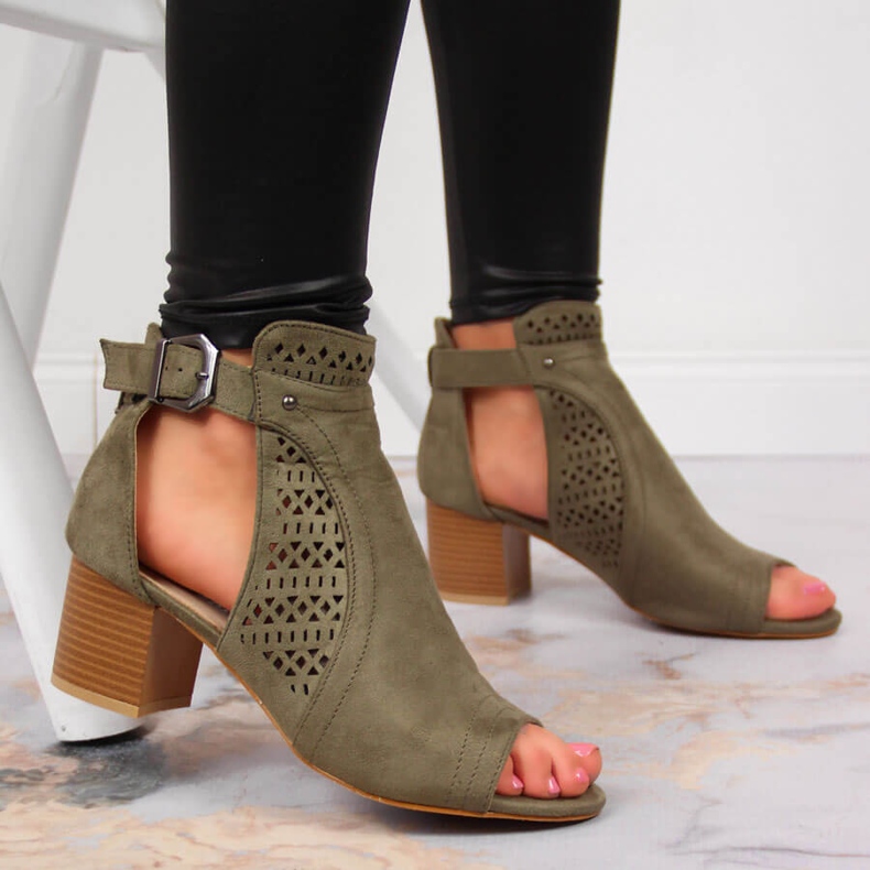 Naisten sandaalit harjakattoisilla khakiväreillä T.Sokolski vihreä 2