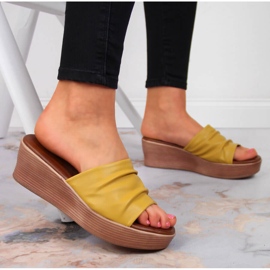 Keltaiset naisten Filippo-kiilatossut keltainen 2