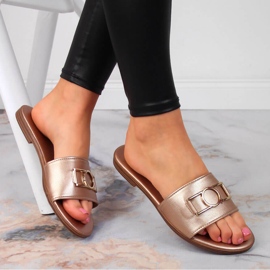 Naisten tossut kullanvärisellä Jezzi-koristeella kultainen 1