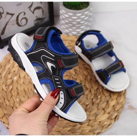 Black American Club poikien sandaalit tarranauhalla musta 1