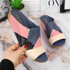 Mukavat värilliset Artiker nahkaiset naisten tossut monivärinen 1