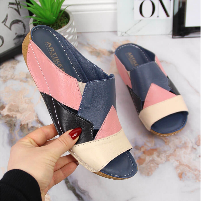 Mukavat värilliset Artiker nahkaiset naisten tossut monivärinen 1