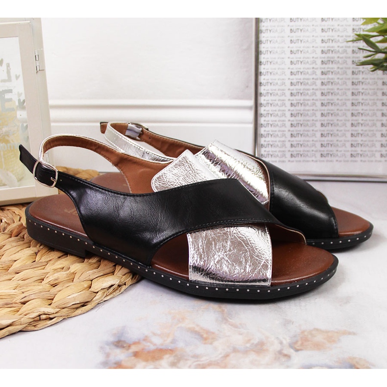 Naisten mustat ja hopeiset Jezzi-sandaalit hopea 2