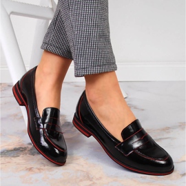 Naisten nahkakengät lordsy-lakatut mustat Juma 2