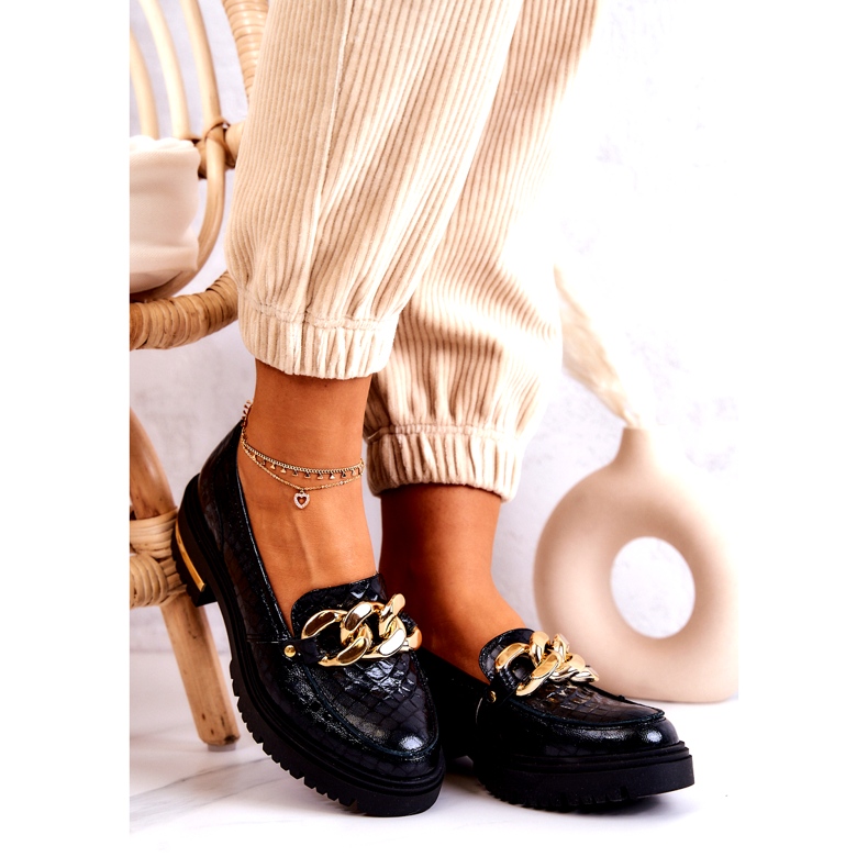 PA2 Naisten loaferit Nahkaiset housut Musta Mollie 1