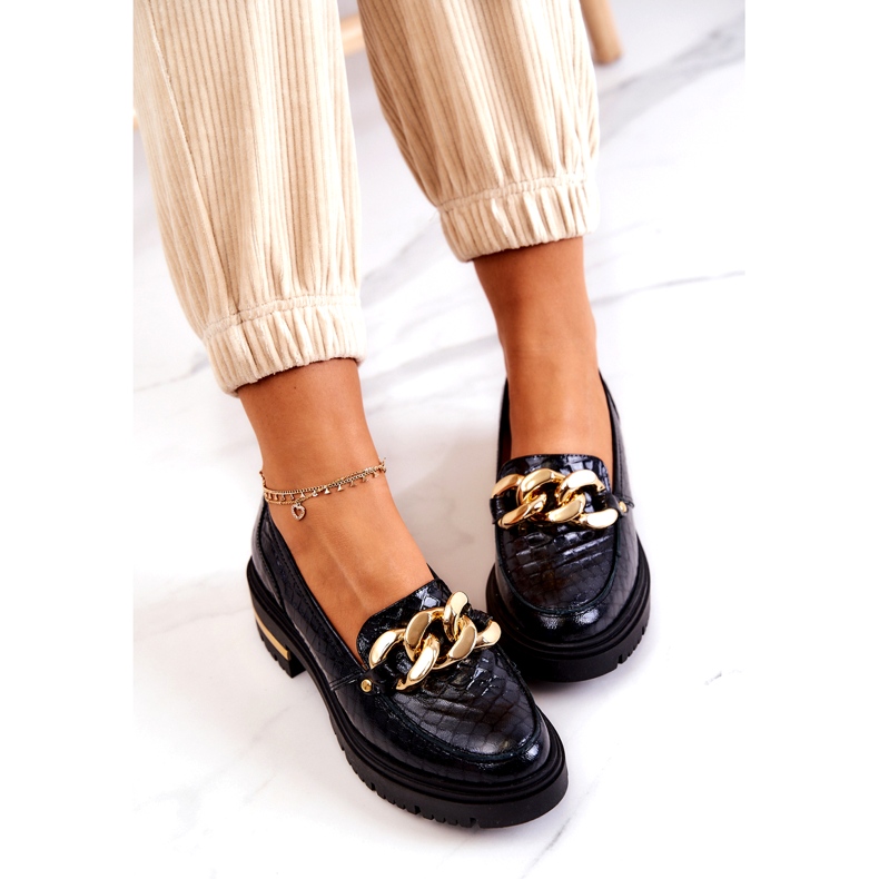 PA2 Naisten loaferit Nahkaiset housut Musta Mollie 4