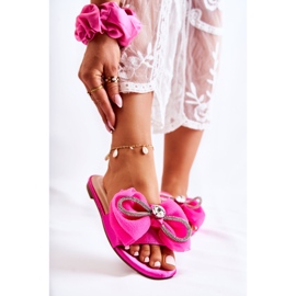 PS1 Naisten tossut koristeellisella rusetilla fuksiakaleriinia vaaleanpunainen 1