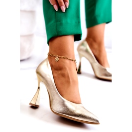 Lewski Shoes Muodikkaat nahkapumput Lewski-kengät 3181 kultainen 4