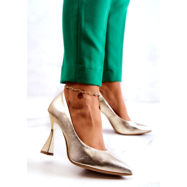 Lewski Shoes Muodikkaat nahkapumput Lewski-kengät 3181 kultainen 1