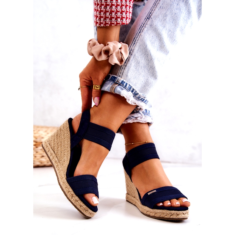 Naisten sandaalit Wedge Big Star JJ274977 laivastonsininen 2