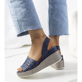 Laivastonsiniset harjakattoiset sandaalit kiila Raamatun päällä laivastonsininen 2