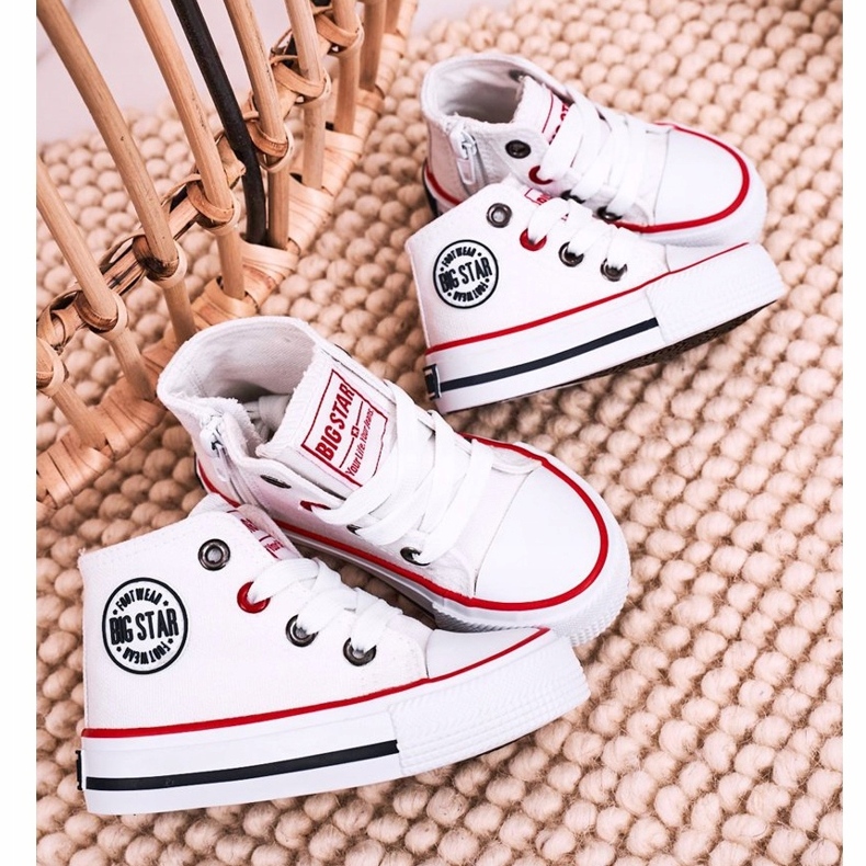 Lasten korkeat lenkkarit vetoketjulla Big Star HH374187 Valkoinen 1