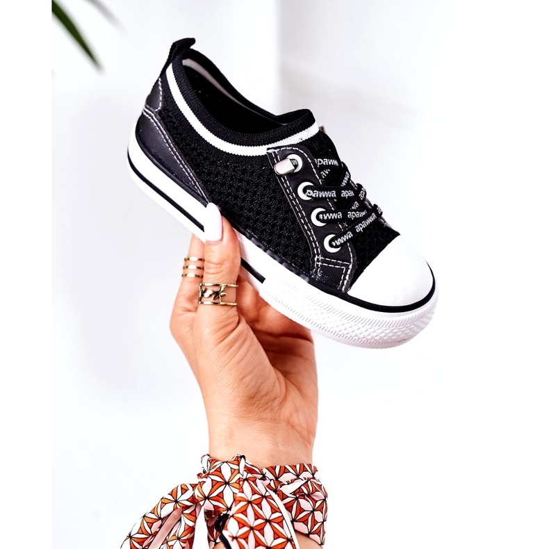 Apawwa Lasten ilmavat mustat lasten klubikengät 1