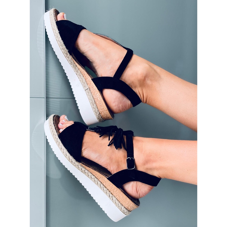 Espadrillesandaalit kiilassa Bessi Black musta 2