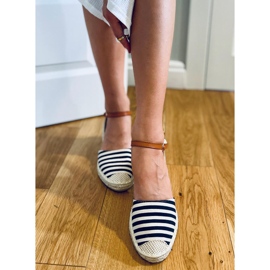 Irma Blue raidalliset espadrillit beige tummansininen 2