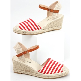 Irma Red raidalliset espadrillit beige punainen 1
