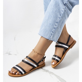 Naisten mustat Hibbins-sandaalit hopea 1