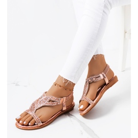 Pinkit metalliset Mikayla sandaalit vaaleanpunainen kultainen 1